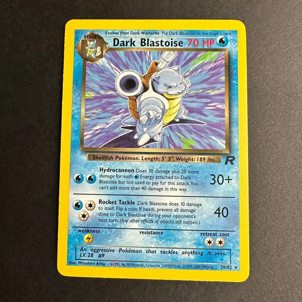 Pokemon TCG Dark Blastoise 20/82 Team Rocket Rare Unlimited Non Holo NM